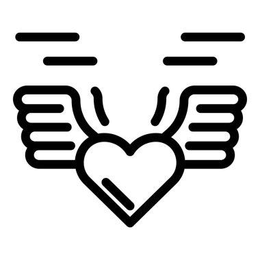 Aşk kanatları simgesi, taslak biçimi