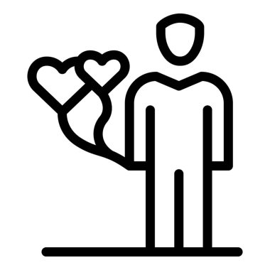 Erkek kalpleri balon simgesi, taslak biçimi