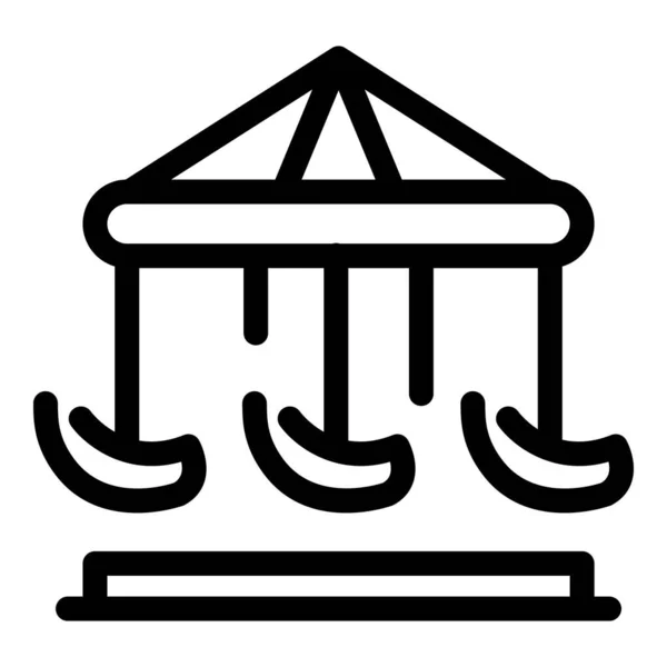Carrusel icono de la diversión, estilo de contorno — Archivo Imágenes Vectoriales