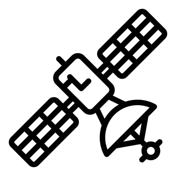 Icône satellite station numérique, style contour — Image vectorielle