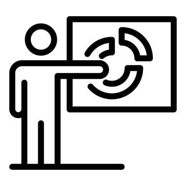 Pasta grafiği iş eğitim simgesi, özet biçimi