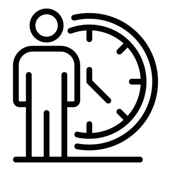 Icono de reloj de tiempo de formación empresarial, estilo de esquema — Archivo Imágenes Vectoriales