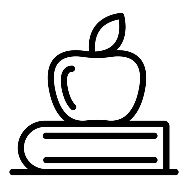 Apple en el icono del libro de negocios, el estilo de esquema — Archivo Imágenes Vectoriales