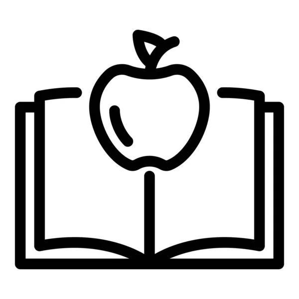 Ікона гравітації книги Apple, стиль контури — стоковий вектор