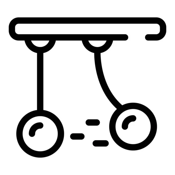 Pendulum gravity experiment icon, outline style — Stock Vector