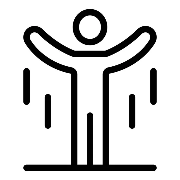 Mann Schwerkraft springen Symbol, Umriss Stil — Stockvektor
