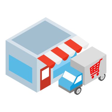 Teslimat servis simgesi, izometrik biçim