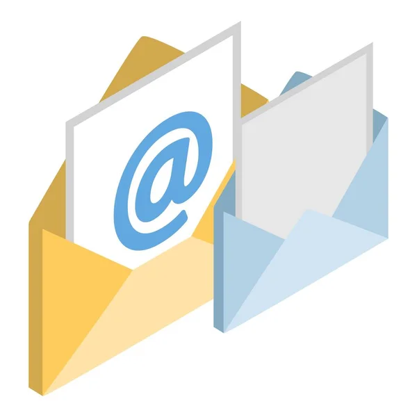 Ícone de e-mail marketing, estilo isométrico — Vetor de Stock