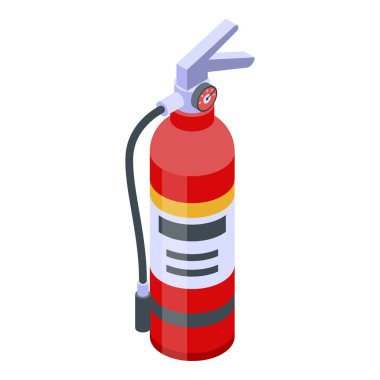 Koruma yangın söndürme ikonu, izometrik stil