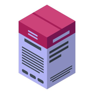 Tıbbi şurup kutusu simgesi, izometrik biçim