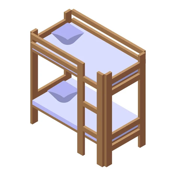 Bunk bed furniture icon, isometric style — Stock Vector