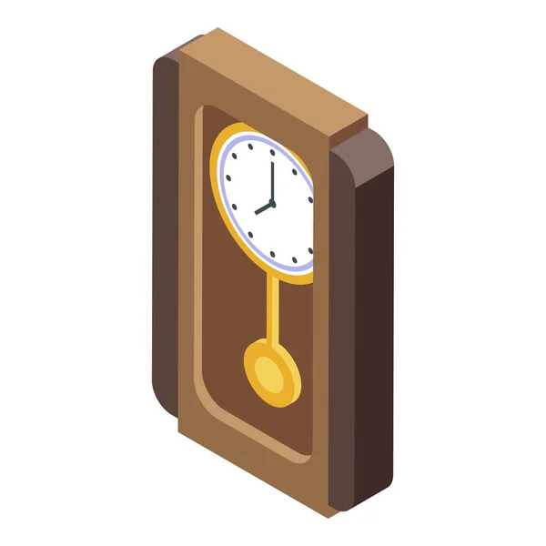 Pendulum óra ikon, izometrikus stílus — Stock Vector