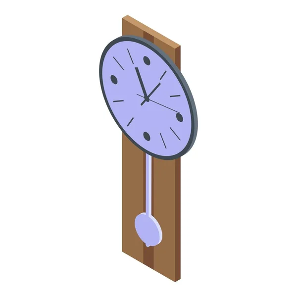 Time pendulum clock icon, isometric style — Stock Vector