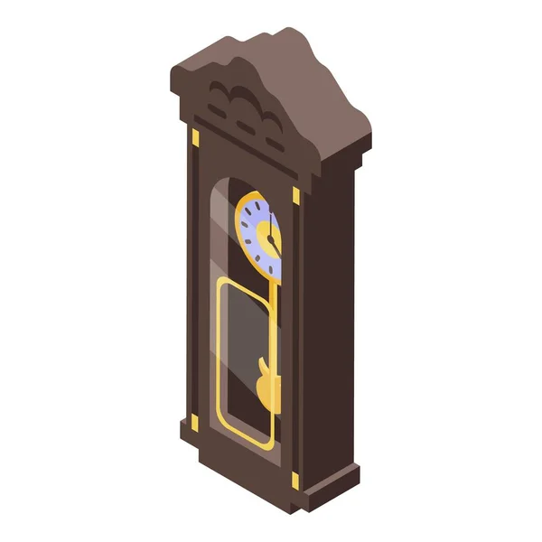 Vintage εκκρεμές ρολόι εικονίδιο, ισομετρικό στυλ — Διανυσματικό Αρχείο