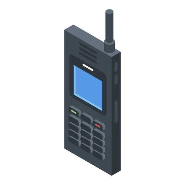 Icona del telefono cellulare satellitare, stile isometrico — Vettoriale Stock