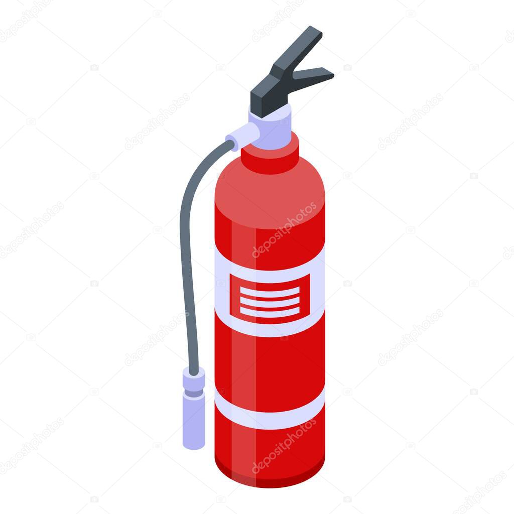 Prevention fire extinguisher icon, isometric style