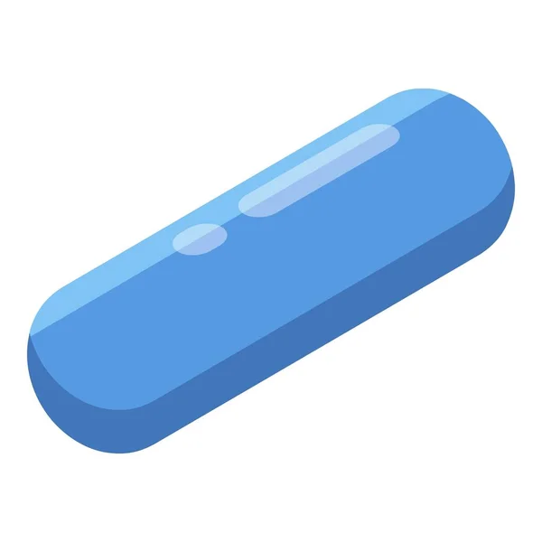 Niebieska ikona kapsułki medycznej w stylu izometrycznym — Wektor stockowy