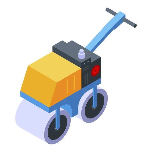 Pequeño icono de rodillo de carretera, estilo isométrico — Vector de stock