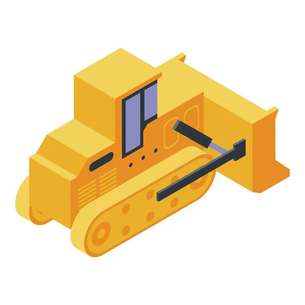 Bulldozer traktor ikon, isometrisk stil — Stock vektor