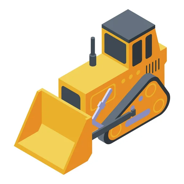 Cawler bulldozer 아이콘 , isometric 스타일 — 스톡 벡터