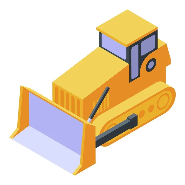 Bulldozer cawler machine icon, isometric style — Stock Vector