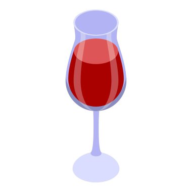 Şarap ikonu, izometrik tarzda.