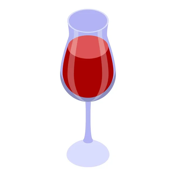 Icono de copa de vino, estilo isométrico — Vector de stock