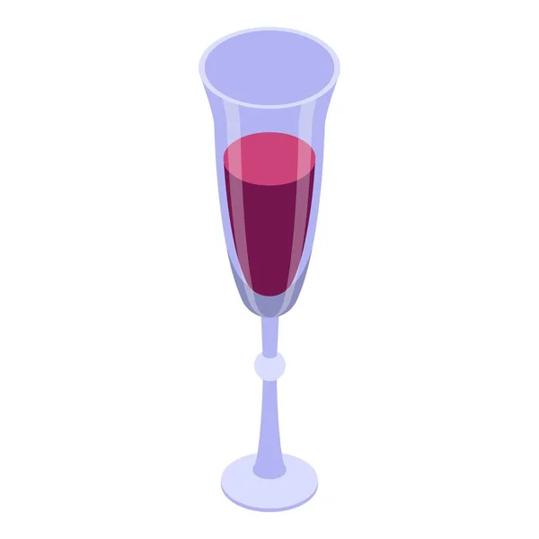 Traditional wine glass icon, isometric style — Stock Vector