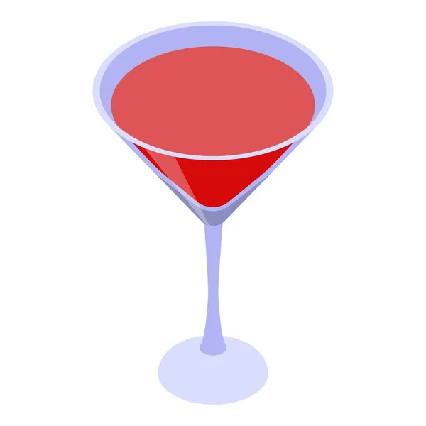 Ícone de vidro martini completo, estilo isométrico —  Vetores de Stock