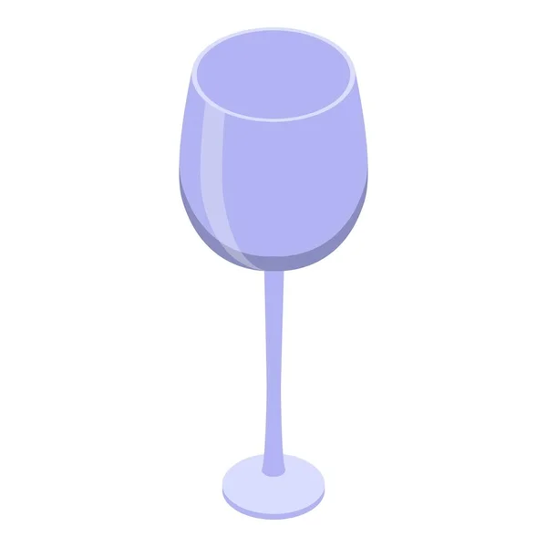 ワイングラスのアイコン、アイソメトリックスタイル — ストックベクタ