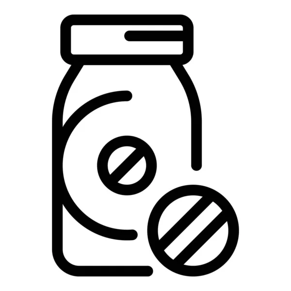 Apotheek pil pictogram, omtrek stijl — Stockvector