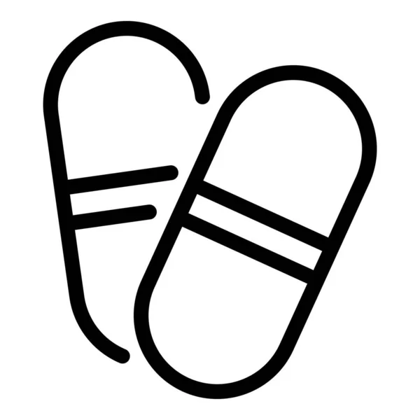 Icono de cápsula de dosis, estilo de esquema — Archivo Imágenes Vectoriales