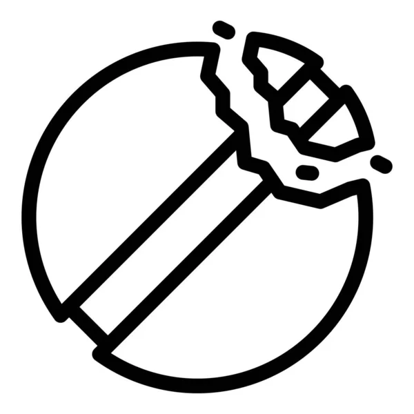 Reacked pill icon, outline style — стоковый вектор