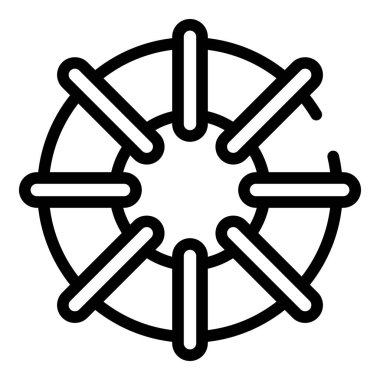 Plaj şemsiyesi simgesi, taslak biçimi