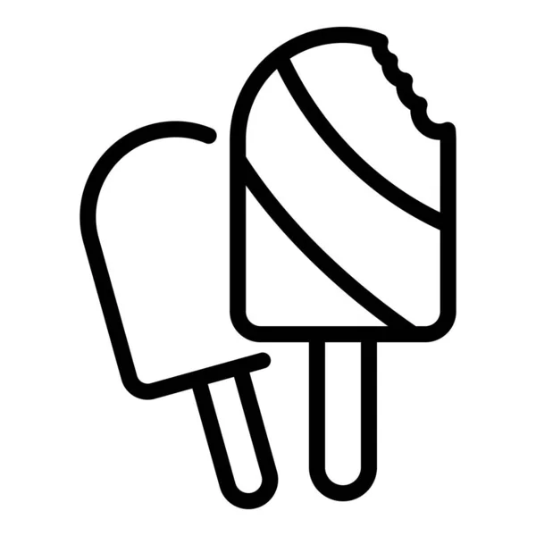 Cold popsicle icon, outline style — Stock Vector