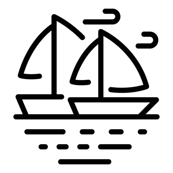 Sea yacht icon, outline style — Stock Vector