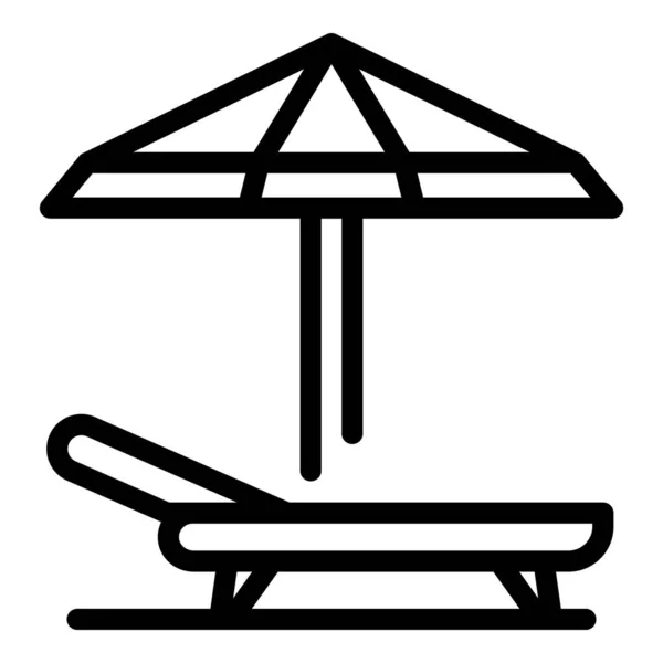 Παραλία ομπρέλα καρέκλα εικονίδιο, περίγραμμα στυλ — Διανυσματικό Αρχείο