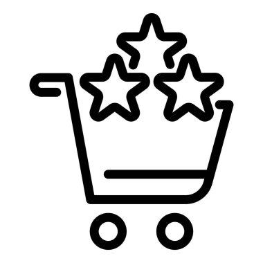 Yıldız alışveriş arabası simgesi, taslak biçimi