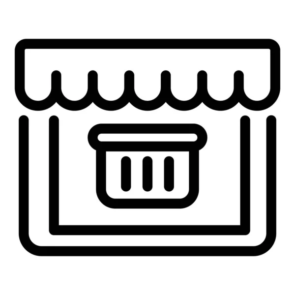 Online butik ikon, skissera stil — Stock vektor