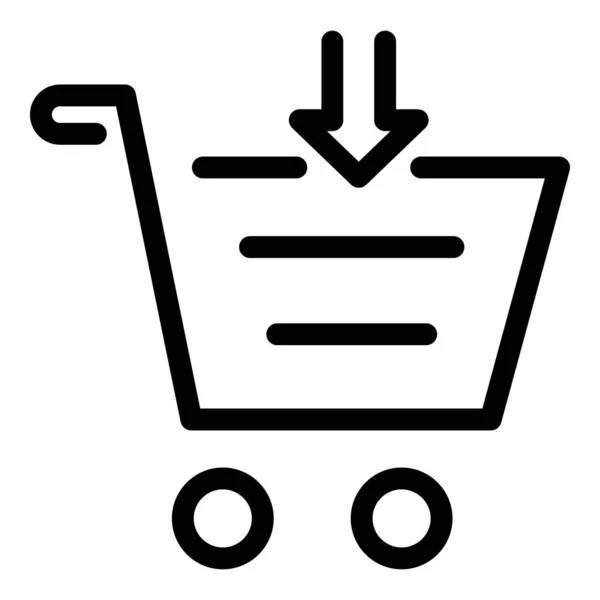 Descargar icono del carrito de la tienda, esquema de estilo — Vector de stock