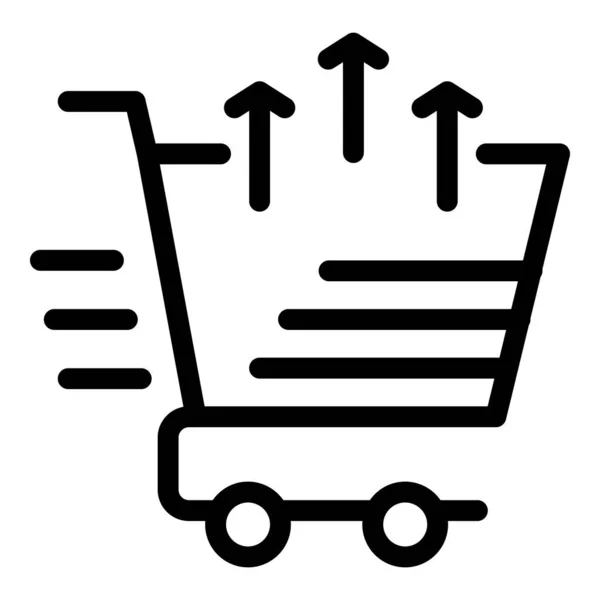 Ikona nákupního košíku, styl osnovy — Stockový vektor