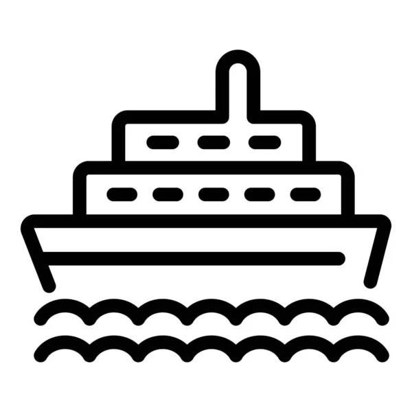 Kryssningsfartyg ikon, kontur stil — Stock vektor