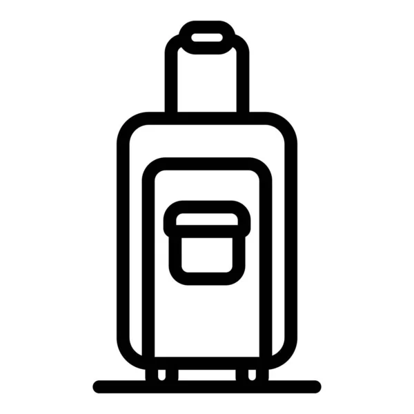 Icono de la bolsa de viaje de rueda, estilo de esquema — Vector de stock