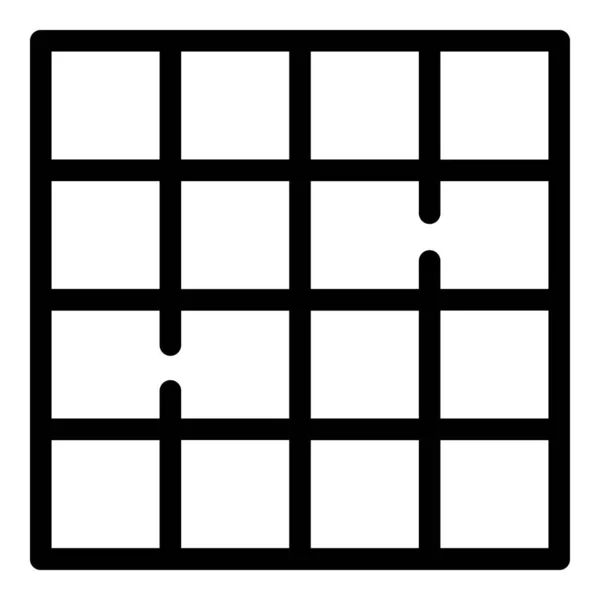 Quadratische Pflastersymbole, umrissener Stil — Stockvektor