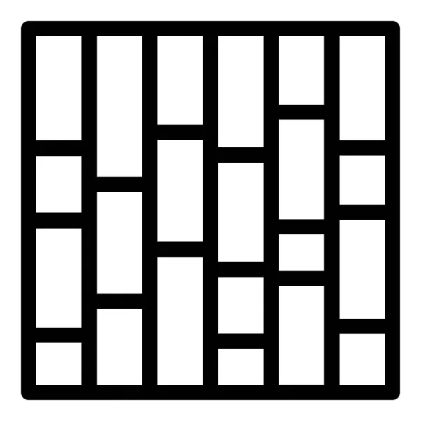 Baksteen bestrating pictogram, omtrek stijl — Stockvector