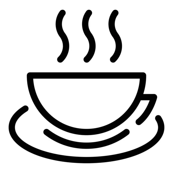 Icono de taza de té de desayuno, estilo de esquema — Vector de stock