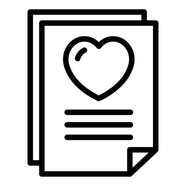 Amor coração relatório ícone, estilo esboço —  Vetores de Stock