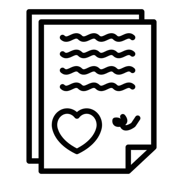 Ícone de carta de amor, estilo esboço —  Vetores de Stock