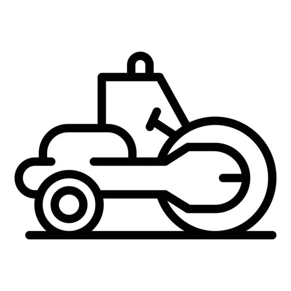 Rouleau de route de construction icône, style contour — Image vectorielle
