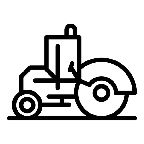 Icono de rodillo de carretera constructor, estilo de contorno — Archivo Imágenes Vectoriales